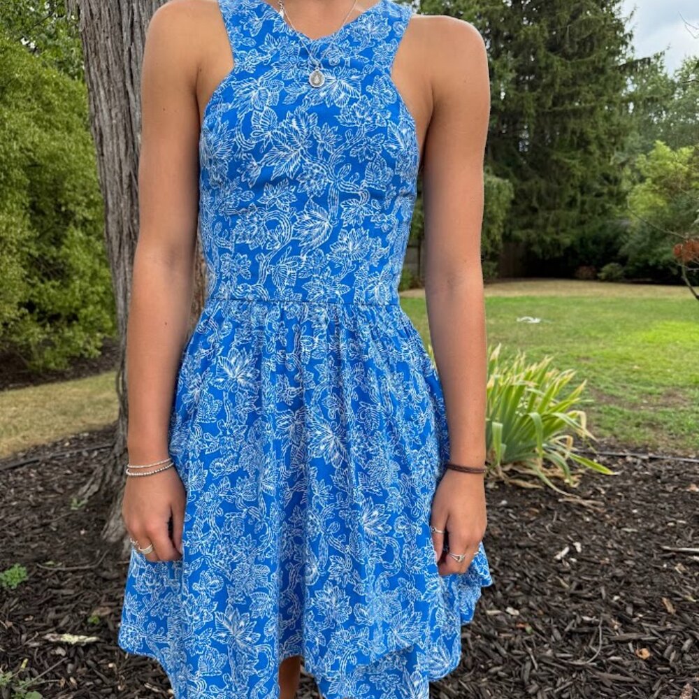 Abercrombie & Fitch Blue Floral Sun Dress, Size S